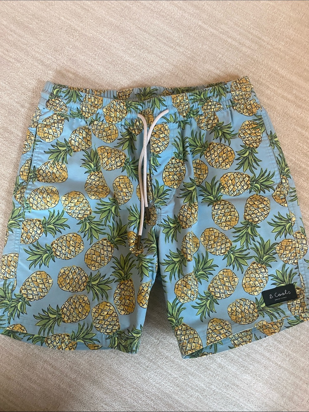 Barney Cools Light Blue Pineapple Swim Trunks